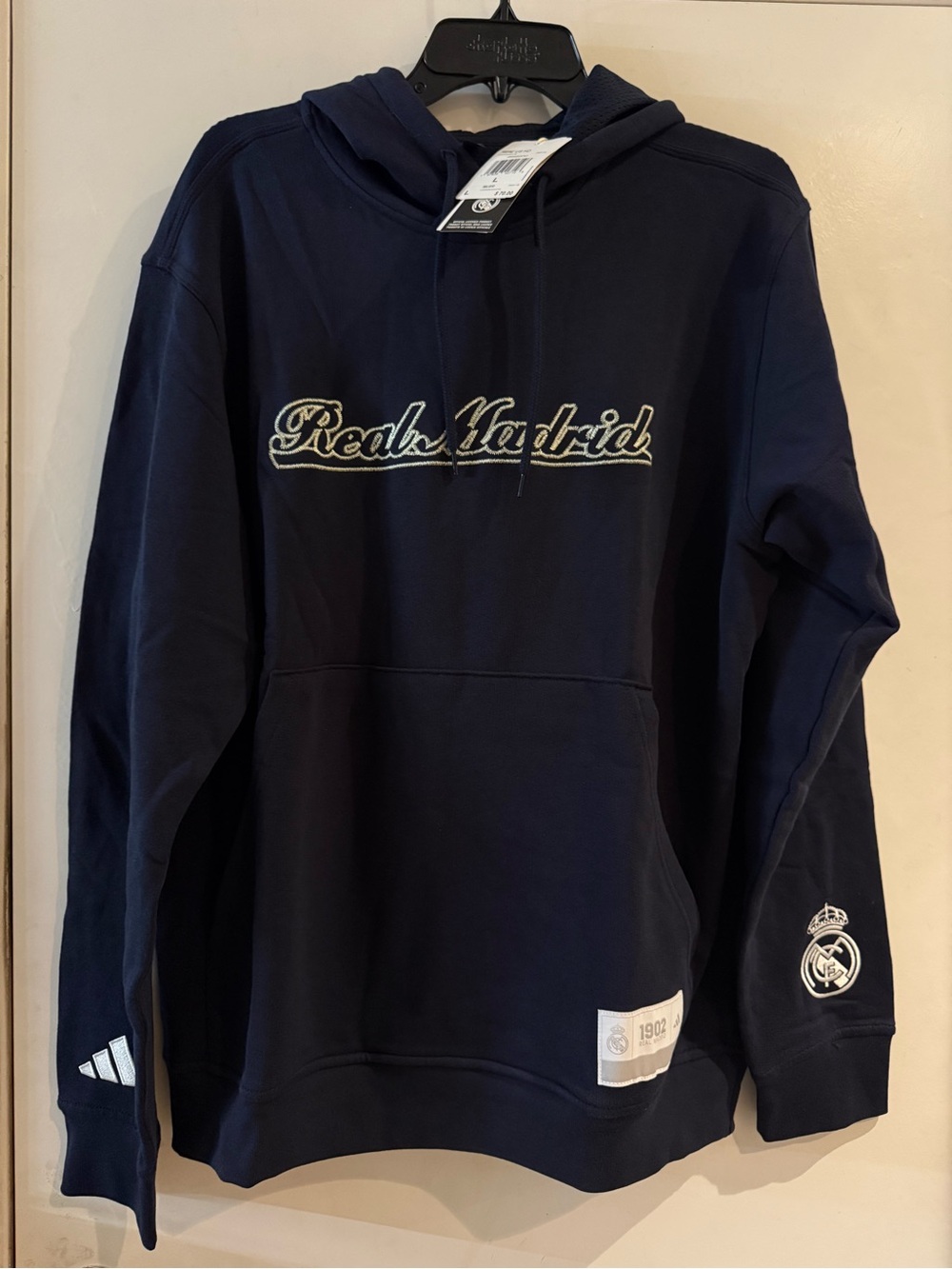 Adidas Real Madrid US Pack Navy Pullover Hoodie JM2116 - Men's Large